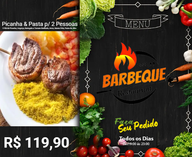 Picanha & Pasta p/ 2 Pessoas